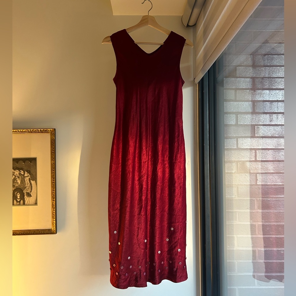 Red Comrags Dress with button details